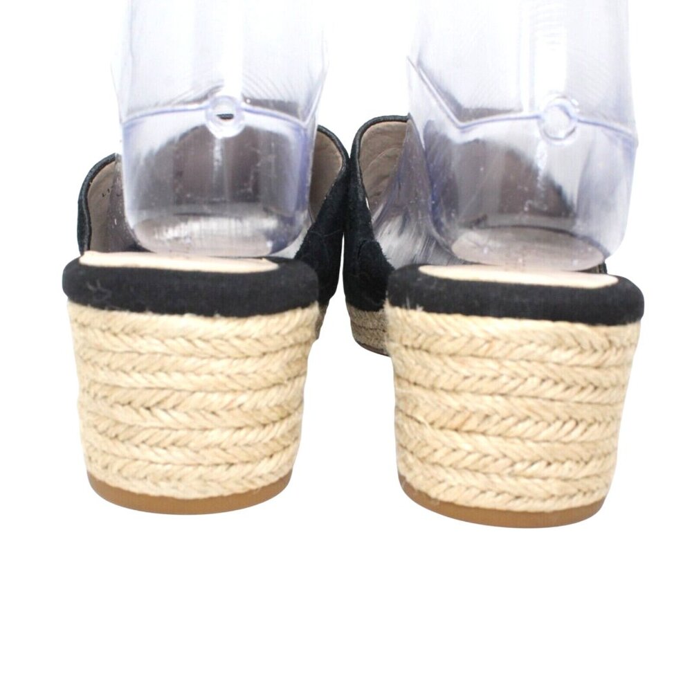 Cole Haan Sandals Womens 9.5 Giselle Espadrille Slide Black Suede Mule W10016 - Picture 7 of 12